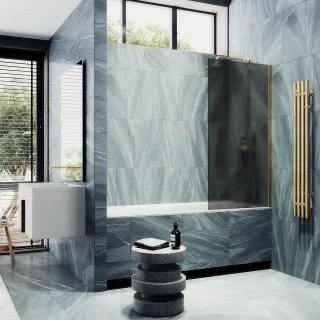 Шторка на ванну MaybahGlass MGV-251-3ш 30см золото