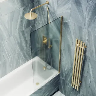 Шторка на ванну MaybahGlass MGV-253-3ш 30см золото