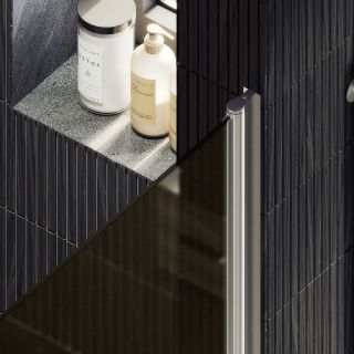 Душевая дверь MaybahGlass MGD-460-5 90см хром матовый/бронза матовая