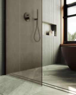 Душевая перегородка MaybahGlass MGD-697-6ш 79см чёрный