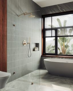 Душевая перегородка MaybahGlass MGD-259-2 79см бронза