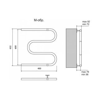 Полотенцесушитель водяной Terminus М-образный (1") 600x400