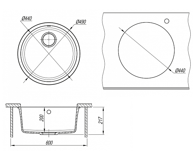 Кухонная мойка Florentina Вега Зеро грей