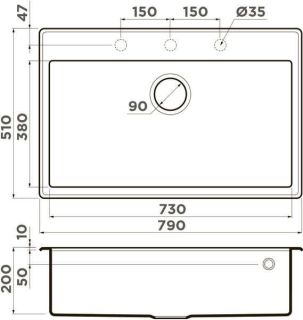 Мойка кухонная Omoikiri Tedori-79-SA бежевый