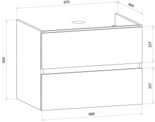 Подвесная тумба под раковину Art&Max Techno 70см сосна AM-Techno-700-2C-SO-LW635