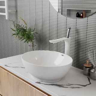 Раковина накладная DQ Matrix DT1390716 41см белый