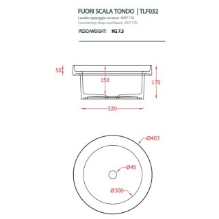 Раковина ArtCeram Fuori Scala TFL032 05 00 белый 40.3 см