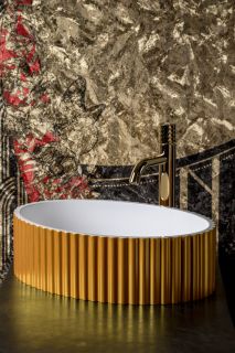 Раковина накладная Boheme золото 878-G