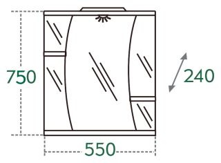 Зеркальный шкаф с подсветкой СанТа Лира 101053 55см белый