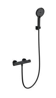 Смеситель для душа Wonzon & Woghand INN 3 WW-B2012-A-MB с термостатом чёрный матовый
