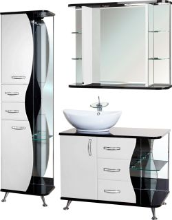 Пенал Bellezza Рио 50см левый белый/чёрный 00000007197