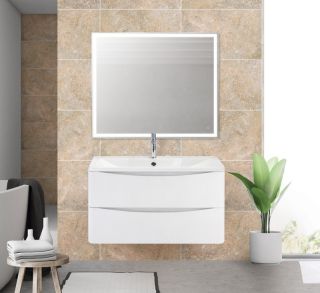 Тумба под раковину BelBagno подвесная 80x50см Bianco Lucido ACQUA-800-2C-SO-BL