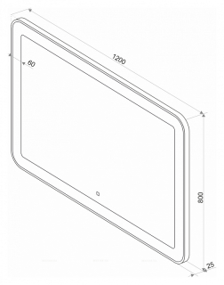 Зеркало с подсветкой Continent Velvette ЗЛП468 с сенсорным выключателем 120см