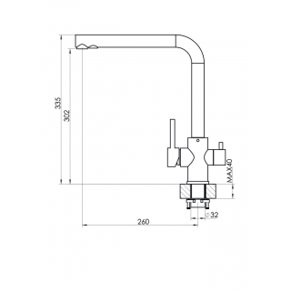 Смеситель для кухни Dr. Gans Акцент с подключением к фильтру терракота