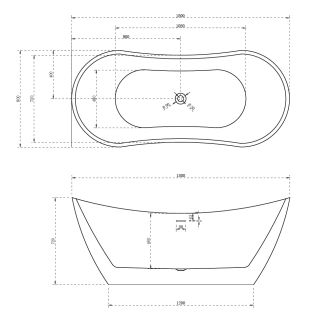 Акриловая ванна ABBER 180x80см AB9322