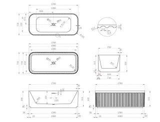 Акриловая ванна ABBER AB9411-1.7 170x75см белый