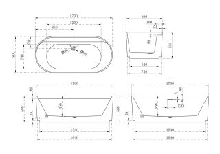 Акриловая ванна ABBER AB9444MW 170x80см белый