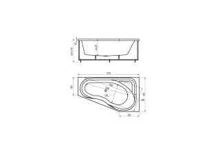 Акриловая ванна АКВАТЕК Медея 170x95 см правая без гидромассажа