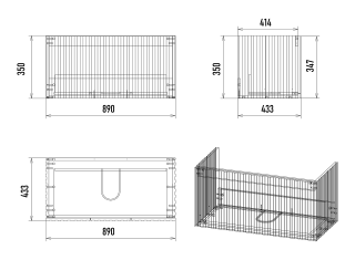 Подвесная тумба под раковину Brevita Alicante ALI-09090-0101Я 90см белый