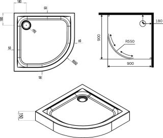 Поддон для душа AM.PM X-Joy Twin Slide 90х90 W88T-205-090W64 Белый
