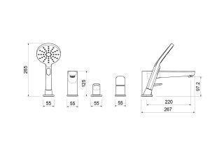 Смеситель Aquatek Бетта AQ1148CR на борт ванны хром
