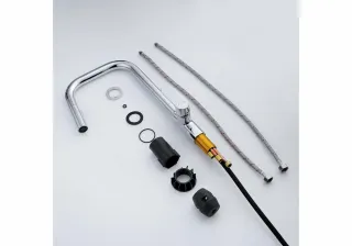 Смеситель для кухни Aquatek Альфа AQ1984CR с выдвижным изливом хром