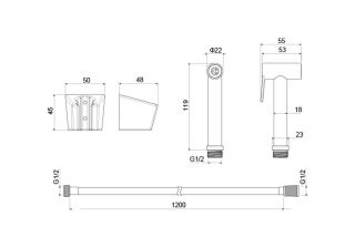 Гигиенический ручной душ Aquatek AQ2054MB черный