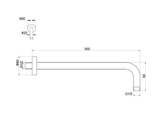 Кронштейн для верхнего душа Aquatek AQ2174BG 35 см шлифованное золото