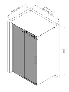 Боковая панель AQUAme AQM4203F 80см хром