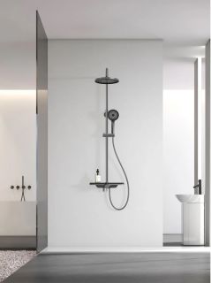 Душевая стойка AQUAme AQM8002G со смесителем серый