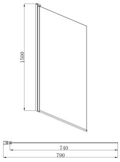 Шторка на ванну Aquatek AQ DEL SBA 08015BL 80см чёрный