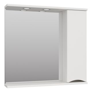 Зеркальный шкаф с подсветкой Misty Атлантик правый 80см белый