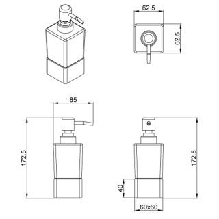 Дозатор жидкого мыла AZARIO RINA AZ-130C 200 мл. стеклянный настольный