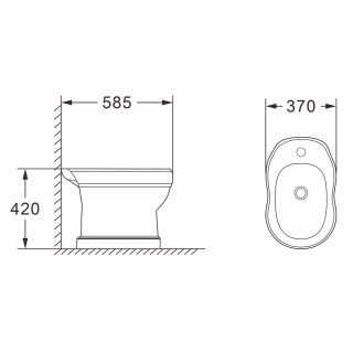 Биде напольное AZARIO LORETTI AZ-439B