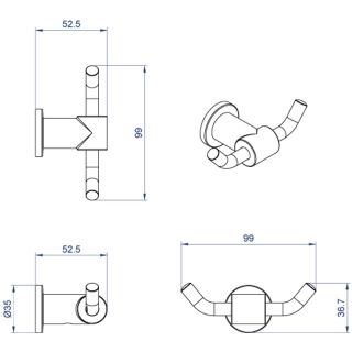 Крючок двойной AZARIO FORNY AZ-88305
