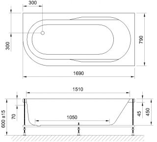 Гидромассажная ванна Royal Bath Azur De Luxe 170x80см правая белый RB614203DL-R