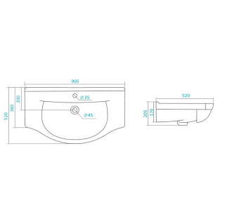 Мебельная раковина Santek Эльбрус 1WH110790 90см белый