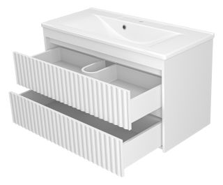 Подвесная тумба под раковину Brevita Balaton BAL-06100-01-01П2Я 100см белый