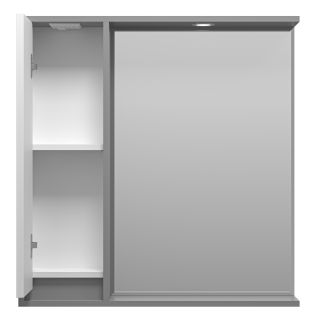 Зеркальный шкаф с подсветкой Brevita Balaton BAL-04080-01-01Л левый 80см белый/серый