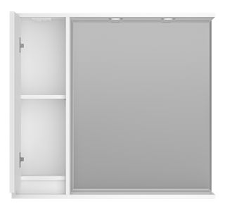 Зеркальный шкаф с подсветкой Brevita Balaton BAL-04090-01-Л левый 90см белый