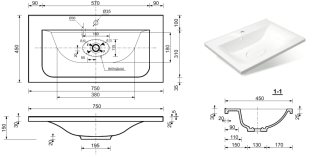 Раковина Эстет Bali silk ФР-00014911 75см белый