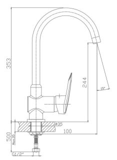 Смеситель для кухни Haiba HB4007 хром