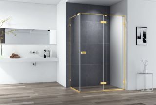 Душевой уголок Cezares Bellagio 100x80см брашированное золото BELLAGIO-AH-1-100/80-C-BORO