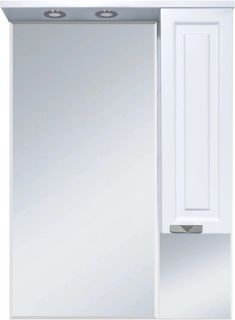 Зеркальный шкаф с подсветкой Misty Терра 70см правый белый