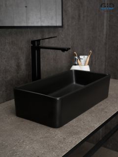 Раковина Gid Bm1104 53359 накладная черная матовая 46x23x12
