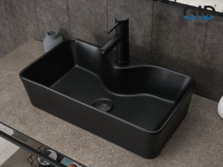 Раковина Gid Bm9092 53353 накладная черная матовая 55x31x14