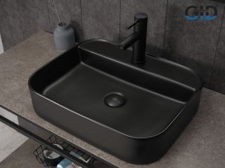 Раковина Gid Bm9550 53364 накладная черная матовая 50x40x11