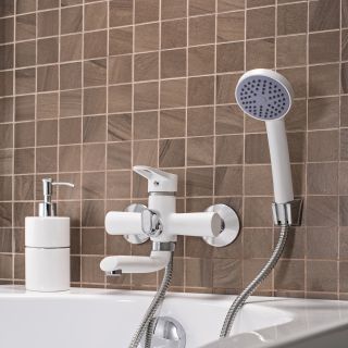 Смеситель для ванны с душем РМС SL77W-009E белый