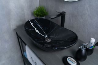 Раковина Gid Bs9811 54467 накладная под камень глянцевый 61x37x15