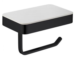 Бумагодержатель ABBER Westen AA1730B с полкой для телефона чёрный матовый